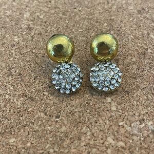 J Crew Earrings-gold and crystal drop